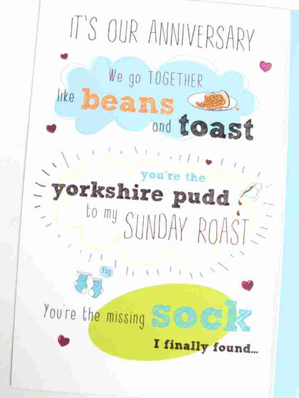 Beans On Toast Our Anniversary Card