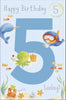 Fish Under The Sea Design Age 5th Birthday Card