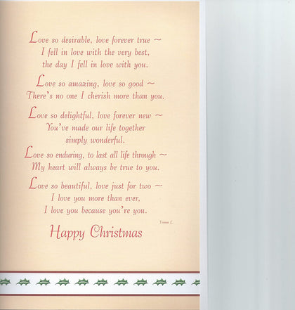 To my Wife with Love Happy Christmas card