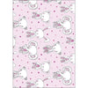 Cute Pink Characters Gift Wrap 2 Sheets 2 Tags