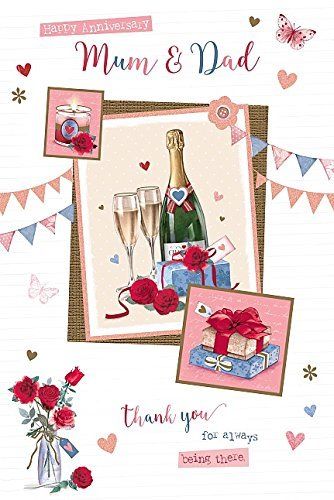 Mum And Dad Thank You For Always Being There Anniversary Card