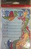 Pack of 40 Blue Retro Party Invitations Cards