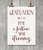 Graduation Card Follow Your Dreams Embossed With A Rose Gold Foiled Finish