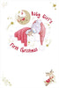 For Baby Girl's Tatty Teddy Asleep Design First Christmas Card